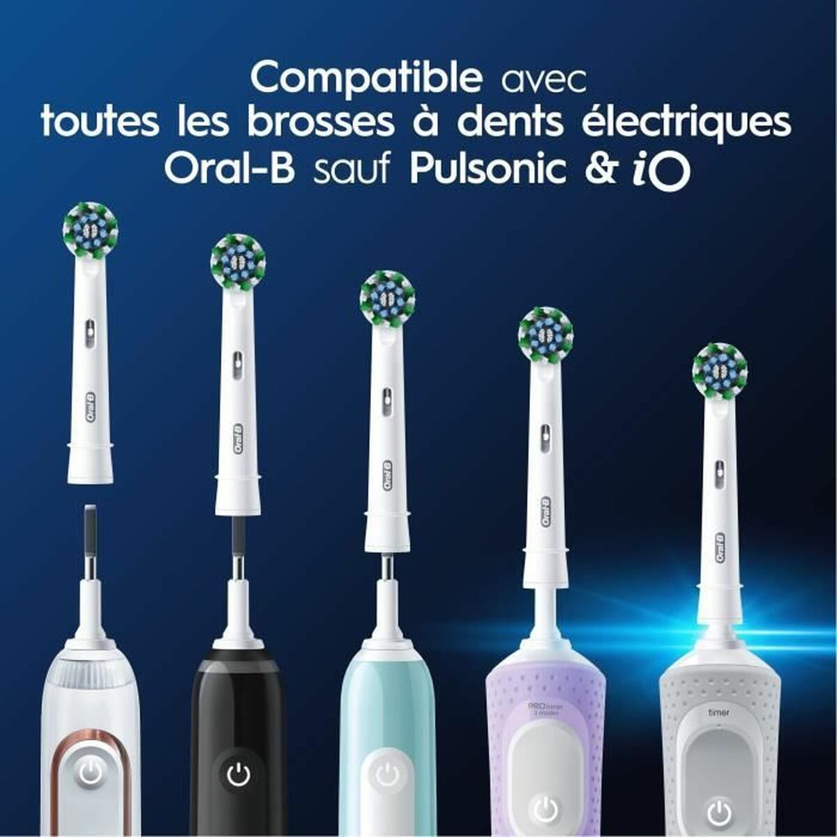 Pakeičiama galvutė Oral-B 6 vnt. Balta